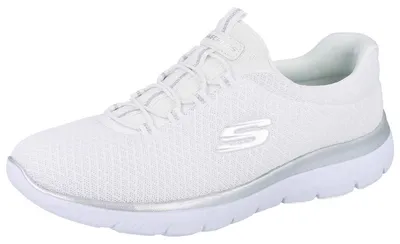 Produktbild von SKECHERS Damen Schlupfsneaker weiß silber Textil - Größe: 40