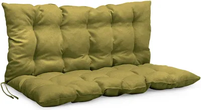 Obrázok produktu pre Vankúš na lavicu 120 x 50 x 50 cm Vankúš zelený - Vankúš na sedenie a zadný vankúš z čalúnnickej tkaniny, s mäkkou výplňou, so šnúrami na zaväzovanie - Vankúš na lavicu