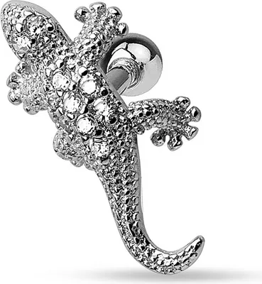 Produktbild von Tragus Ohr Piercing Eidechse Echse Stecker Helix Cartilage Barbell Autiga® silber