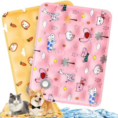 Immagine prodotto di Tappetini refrigeranti per cani e gatti, confezione da 2, dimensioni 40 x 50 cm, auto-raffreddanti e lavabili