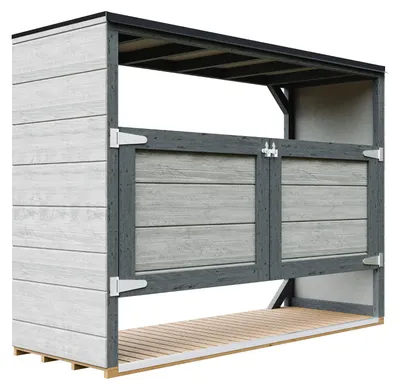 Image de Abri de jardin pour poubelles, Cache poubelle extérieur 3x240L – coffre de rangement exterieur, armoire de jardin, cabane de jardin exterieur – Timbela M982A-TUNDRA CAVERN