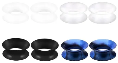Imagen del producto de Tapón para túnel de oreja, silicona suave, 22 mm, con doble ensanchamiento, para piercings de oreja
