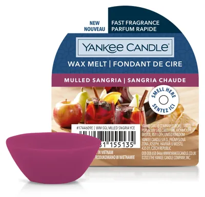 Obrázek produktu pro Yankee Candle Mulled Sangria Signature Wax Melts, Kulatý, Purpurová, Jablko, Oranžová, Skořicová, Cedr, Vanilka, 67 mm