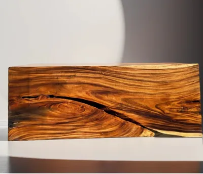 Produktbild von Holzplatte aus Tropenholz - Massive Tischplatte aus Regenbaumholz Platte 7 - 203x79x7,5 cm