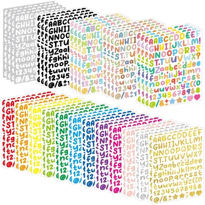 Alphabet-Sticker-Set, 44 Blatt, 4972 Stück, bunt, 1,27 cm, Vinyl