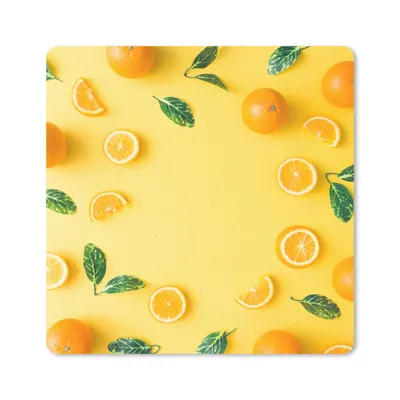 Produktbild von MuchoWow® Mauspad Mousepad Orange - Obst - Gelb 20x20 cm - Mousepads - Maus Mat - Pad - Mausunterlage - Desk Mat - Bureauartikeln