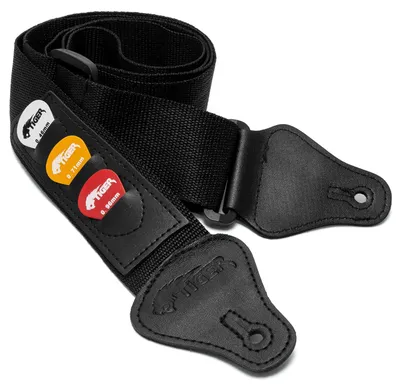 Produktbild von Tiger Plektren-Gitarrengurt STP4-BK, Schwarz