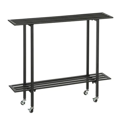 Produktbild von Mica Decorations Greenrax Pflanzenständer – L90 x B22 x H75 cm – Metall – Schwarz