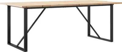 Imagen del producto de vidaXL Mesa de comedor con estructura en forma de "O", 200x100x75,5 cm, madera maciza de pino y acero