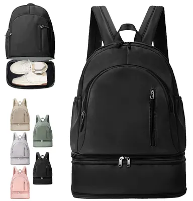 Imagen del producto de Mochila deportiva con compartimento para zapatos y bolsa húmeda