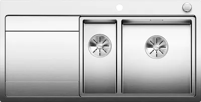 Zdjęcie produktu dla BLANCO DIVON II 6 S-IF Zlewozmywak płaski / stal szlachetna / półpołysk / komora prawa / mimośrodowy