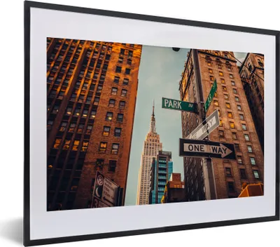 Produktbild von MuchoWow® MuchoWow® Gerahmtes Poster Stadtzentrum New York 40x30 cm - Poster mit zchwarzem Bilderrahmen - Bilderrahmen - Poster im Rahmen