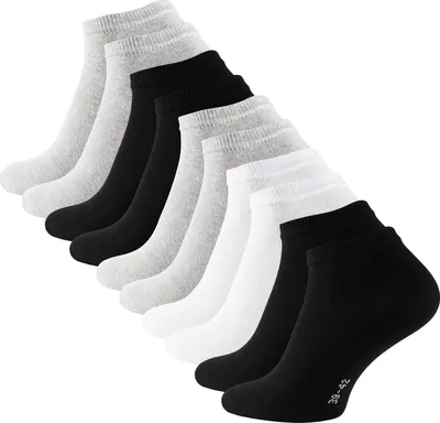 Produktbild von Stark Soul® Essentials Sneaker-Socken, 10 Paar, Gr: 43-46,  Schwarz/Weiss/Grau