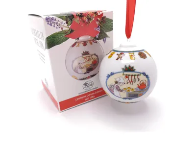 Produktbild von Hutschenreuther Porzellan Weihnachtskugel Kugel 1996 mit Originalverpackung