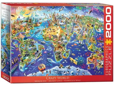 Immagine prodotto di Eurographics Puzzle Verrückte Welt, Weltkarte, 2000 Teile, 67.6 x 96.8 cm, 8220-5343