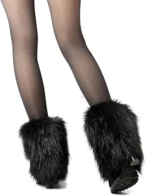 Productafbeelding van Famanu beenwarmers, set van 2 stuks, korte model, gebreid, warm, winterse stijl - zwart/wit