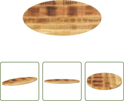 Produktbild von The Living Store Tischplatte 110x40x2,5 cm Oval Massivholz Mango