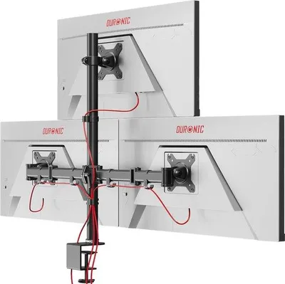 Immagine prodotto di Braccio porta-monitor triplo regolabile per schermi da 13 a 27 pollici – Ergonomico