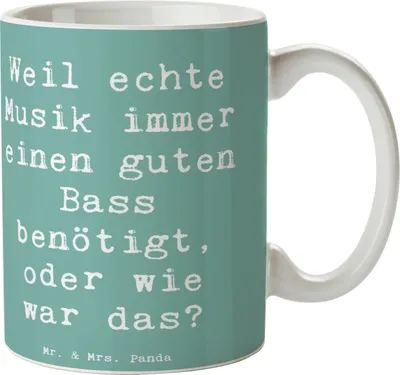 Produktbild von Mr. & Mrs. Panda Kaffeebecher Spruch Schlagzeug Basswunder - Meeresbrise - Geschenk, Lernen, Instrument, Präsenz, Band, Beats, Becher, kaffeetasse bedruckt, Tasse, Musik
