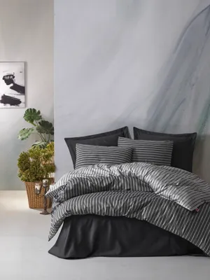Produktbild von Bamboo bettwäsche-set 200x220cm satin anthrazit