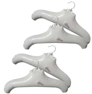 Aufblasbare Kleiderbügel 4er-Set, weiß, rund, für Reisen