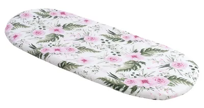 Obrázek produktu pro Napínací prostěradlo do kočárku 86 x 40 cm, bavlna, růžové květy