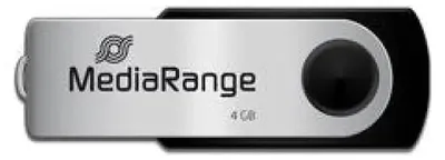 Zdjęcie produktu dla MediaRange MR907, 4 GB, USB Type-A / Micro-USB, 2.0, 13 MB/s, Obrotowy, Czarny, Srebrny