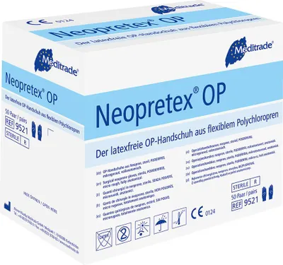 Produktbild von Neopretex® OPOP-Handschuh aus Polychloropren, steril, puderfrei, Gr. 8 | Packung (50 Stück)
