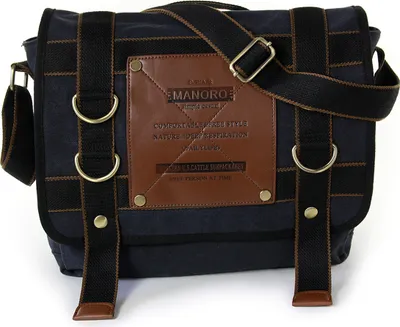 Produktbild von Manoro Herren Messenger Bag Tasche schwarz Canvas 35x12x32 D2OTK212S