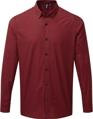 Image de Premier - chemise "Maxton" pour homme manches longues RW9524 (XL) (Noir/Rouge)