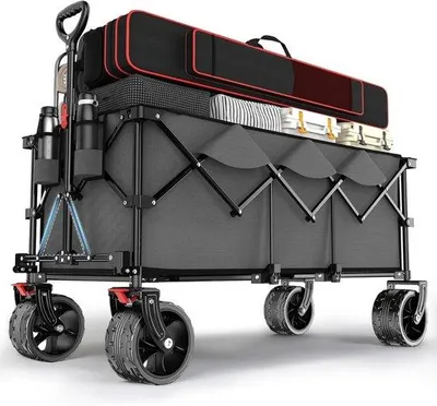 Produktbild von Kinderwagen mit Schiebeleiste - Opvoubar - Transportkar für Kinder - Kinderwagen mit Duwstang - Strandwagen