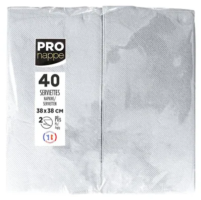 Obrázok produktu pre PRONAPPE SV623930I, Šedá, Štvorec, 380 mm, 380 mm, 203 g, 40 kusov