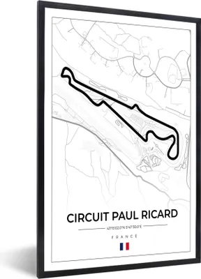 Produktbild von MuchoWow® Gerahmtes Poster Rennstrecke - F1 - Rennstrecke - Frankreich - Rennstrecke Paul Ricard - Weiß 60x90 cm - Poster mit Schwarzem Bilderrahmen Wandposter Rahmen Foto Bilder - Kunst