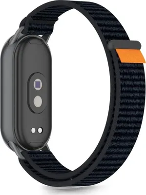Produktbild von Armband für Xiaomi Smart Band 10 / 9 / 9 NFC / 8, Tech-Protect Nylon Strap, Schwarz/Orange