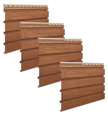 Produktbild von VILO Fronto Fassadenpaneele - PVC Fassadenverkleidung Lamellenoptik - 295x25 cm - 10 Stück - Golden Eiche