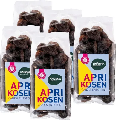 Produktbild von Aprikosen, ganz, getrocknet, 5 x 500 g