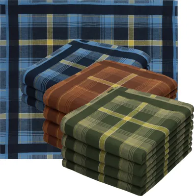 Produktbild von Betz 12 Stück Herren Stoff Taschentücher Set Größe 40x40 cm 100% Baumwolle verschiedene Dessins Farbe - Design 1