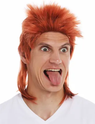 Produktbild von WIG ME UP Perücke 80er Proll Igel Vokuhila Kupferrot 31910-FR14B