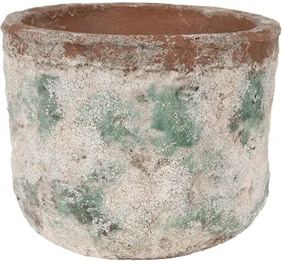 Produktbild von Clayre & Eef Blumentopf Ø 19x15 cm Beige Grün Terrakotta