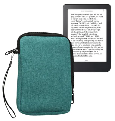 Produktbild von kwmobile Schutzhülle aus Stoff kompatibel mit 6" eReader Hülle - Stoffhülle für e-Reader mit Reißverschluss - Petrol
