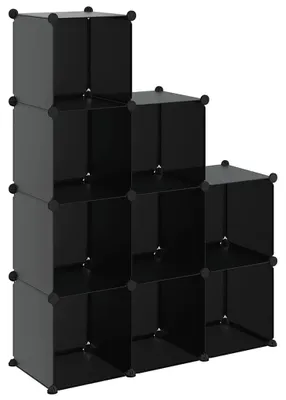 Image de vidaXL Système d'étagères avec 9 cubes noir PP