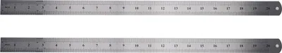 Productafbeelding van 2 stalen linialen voor houtbewerking, markering en positionering, meetlint, gereedschap, dubbelzijdige schaal, 50 cm