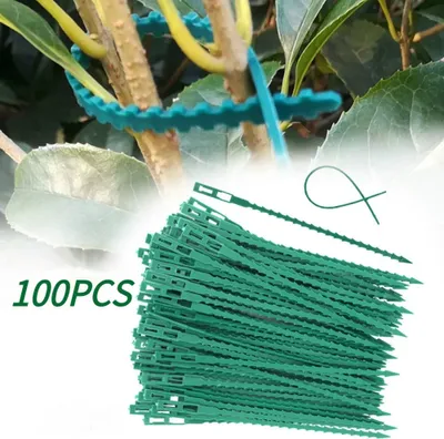 Zdjęcie produktu dla 100 sztuk regulowanych plastikowych opasek kablowych do roślin Opaski kablowe wielokrotnego użytku do podpierania pnączy w ogrodzie, 13 mm