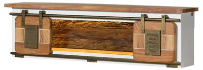 Immagine prodotto di MASSIVMOEBEL24 | Mensola in legno di mango / legno riciclato 130x25x35 laccato bianco RAILWAY LUX #552