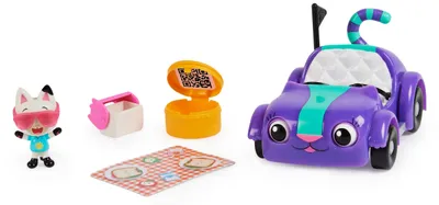 Produktbild von Gabby's Dollhouse DREAMWORKS - Carlita-Spielzeugauto mit Pandy Paws Figur, Abbildung Fahrzeug, 3 Jahr(e), Mehrfarbig