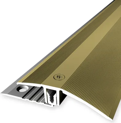Produktbild von PROVISTON | Übergangsprofil | Laminatausgleich | Breite: 56 mm | Höhenausgleich: 7 - 18 mm | Länge: 1000 mm | Aluminiumprofil | Gold | 1 Stück