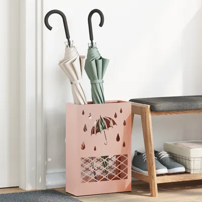 Produktbild von Desgin Regenschirmständer Rosa Metall Mittel Dekorative Intarsien - Schirmständer 868519