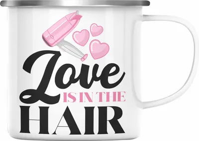 Produktbild von Trendation - Friseurin Emaille Tasse Geschenk Zubehör Geschenkidee Friseursaloneröffnung Frisörin Emaille Tassen Emaille Emaille Tasse Spruch Friseur (Silber)