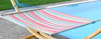 Produktbild von Stabhängematte Doppelhängematte Hängematte Ersatzhängematte 200x150cm bunt gestreift aus Baumwolle von AS-S