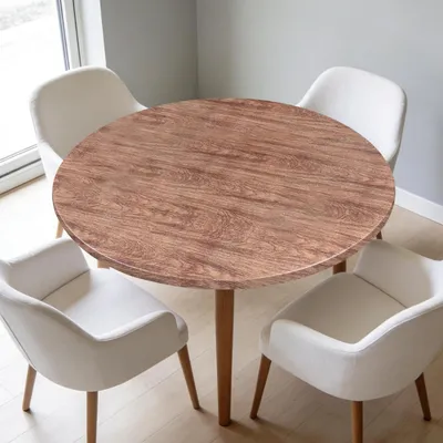 Immagine prodotto di Tovaglia elastica marrone, lavabile, per tavoli rotondi, con diametro da 90 a 110 cm